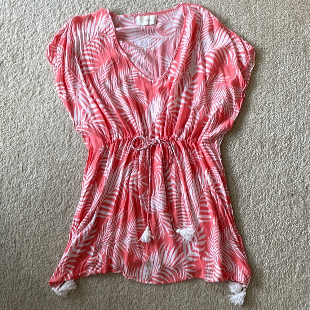 Cleobella beach cover up in palm pattern